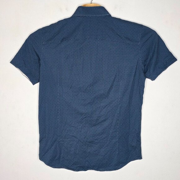 Buttercloth Shirt Mens Large L Blue Patterned Icy Cotton Slim Fit - Picture 3 of 4